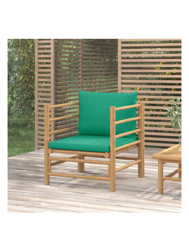 Sonata H Градински диван със зелени възглавници бамбук