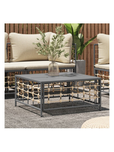 Sonata H Градинска маса, антрацит, 70x70x34 см, полиратан