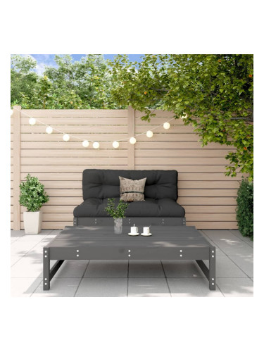 Sonata H Градински лаундж комплект, 2 части, сив, бор масив