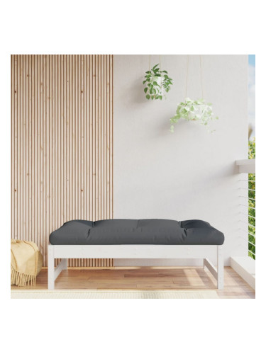 Sonata H Градинска табуретка, бяла, 120x80 см, борова дървесина масив