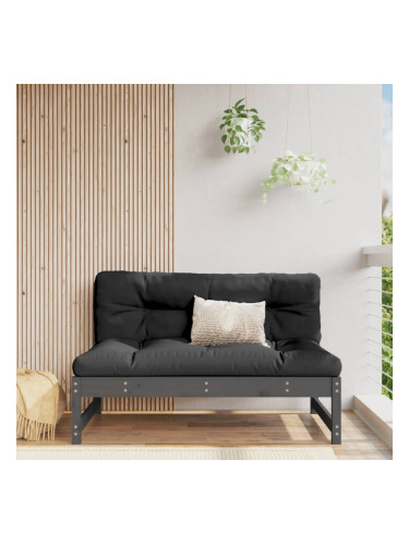 Sonata H Градински среден диван, сив, 120x80 см, борово дърво масив