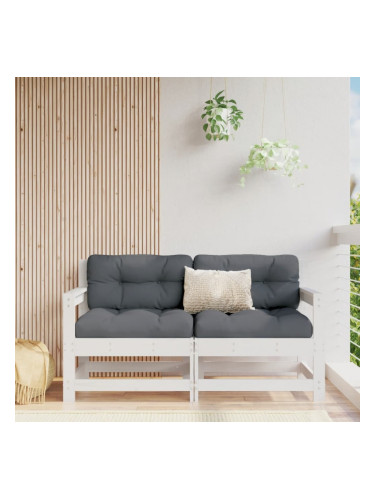 Sonata H Градински ъглови дивани, 2 бр, бели, бор масив