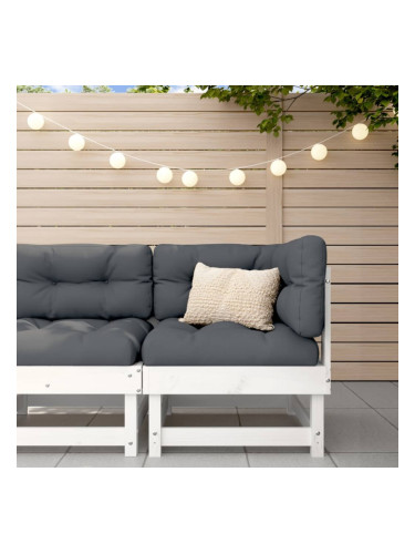 Sonata H Градински ъглов диван, бял, бор масив