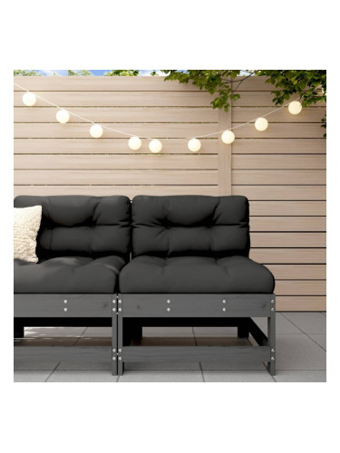 Sonata H Градински среден диван, сив, бор масив