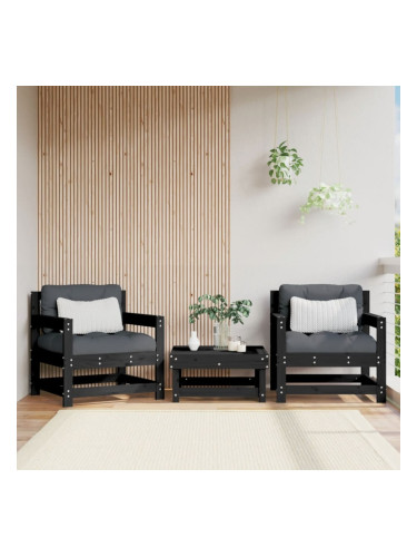 Sonata H Градински столове, 2 бр, черни, борово дърво масив