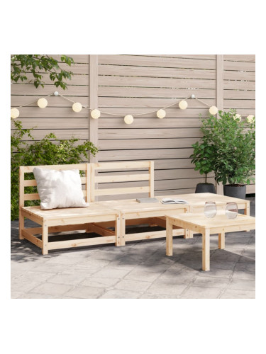 Sonata H Градинско кресло без подлакътници, с табуретка, бор масив