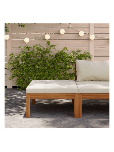 Sonata H Табуретка, кремавобяла възглавница, акациево дърво масив