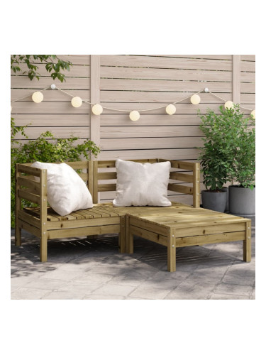 Sonata H Градински диван с табуретка, 2-местен, импрегниран бор