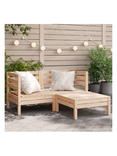 Sonata H Градински диван с табуретка, 2-местен, бор масив