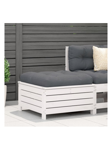 Sonata H Градинска табуретка, бяла, 62x63,5x32 см, бор масив