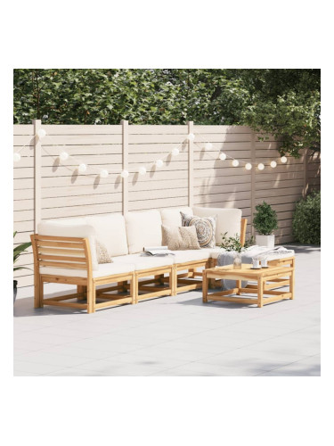 Sonata H Градински лаундж комплект с възглавници, 6 части, масив акация