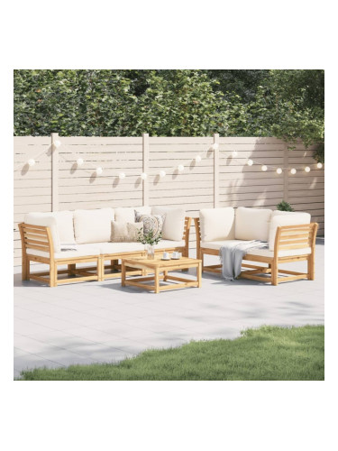 Sonata H Градински лаундж комплект с възглавници, 6 части, масив акация