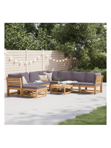 Sonata H Градински лаундж комплект с възглавници, 9 части, акация масив