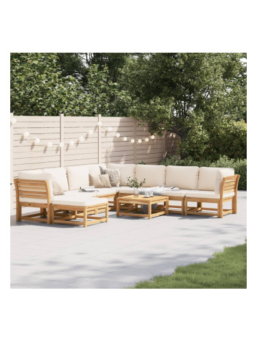 Sonata H Градински лаундж комплект с възглавници, 9 части, акация масив