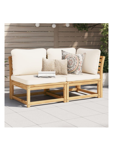 Sonata H Градински лаундж комплект с възглавници, 2 части, масив акация