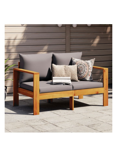 Sonata H Градински диван с възглавници, 2-местен, масивна акация