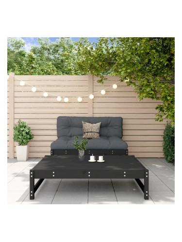 Sonata H Градински лаундж комплект, 2 части, черен, бор масив