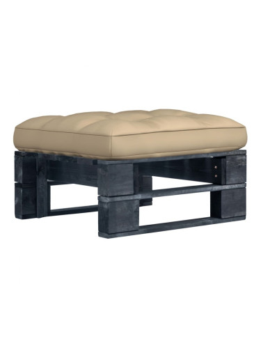 Sonata H Градинска палетна табуретка черно импрегнирано борово дърво