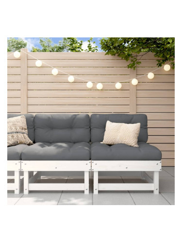 Sonata H Средни дивани с възглавници, 2 бр, бели, борово дърво масив