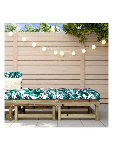 Sonata H Градински табуретки с възглавници, 2 бр, импрегниран бор