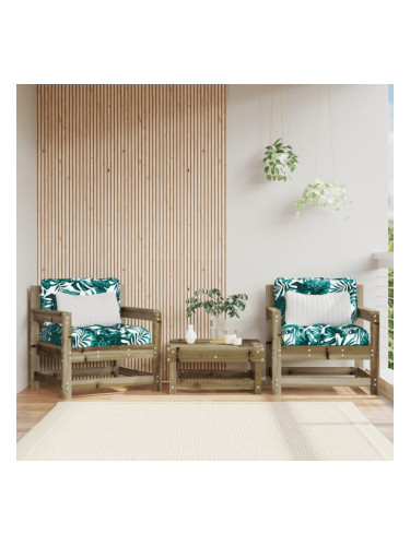 Sonata H Градински столове с възглавници 2 бр импрегнирано борово дърво