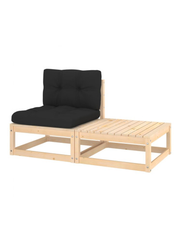 Sonata H Градински комплект с възглавници, 2 части, борово дърво масив