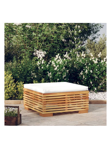 Sonata H Градинска табуретка с кремава възглавница, тиково дърво масив