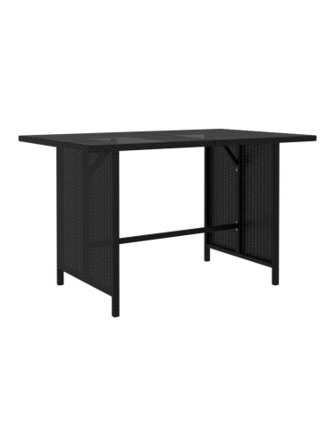 Sonata H Градинска трапезна маса, черна, 110x70x65 см, полиратан