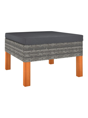 Sonata H Поставка за крака, полиратан и евкалиптово дърво масив