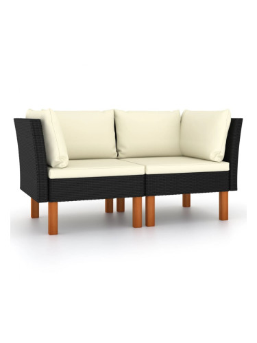 Sonata H Ъглови дивани, 2 бр, полиратан и евкалиптово дърво масив