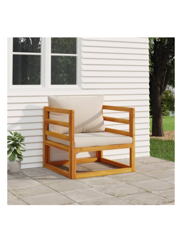 Sonata H Градински стол със светлосиви възглавници, акация масив