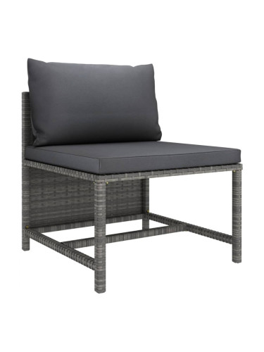 Sonata H Модулен среден диван с възглавници, сив полиратан