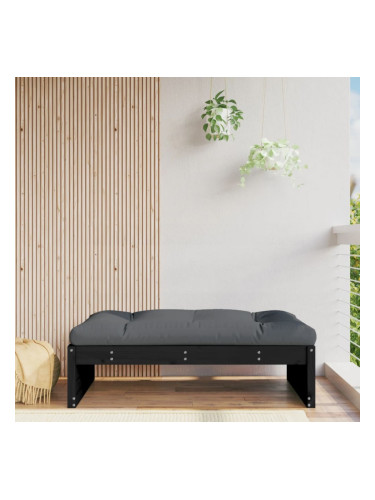 Sonata H Градинска табуретка, черна, 120x80 см, борова дървесина масив