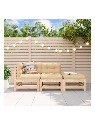 Sonata H Градински лаундж комплект, 3 части, борово дърво масив
