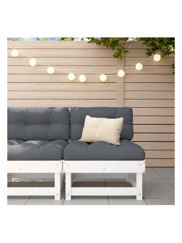 Sonata H Градински среден диван, бял, бор масив