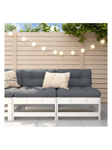 Sonata H Градински средни дивани, 2 бр, бели, бор масив