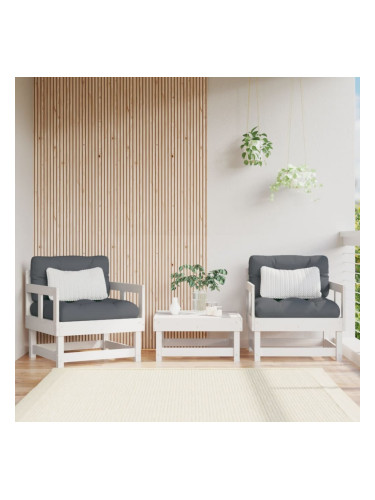 Sonata H Градински столове, 2 бр, бели, борово дърво масив