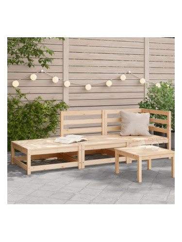 Sonata H Градински диван с табуретка, 2-местен, бор масив