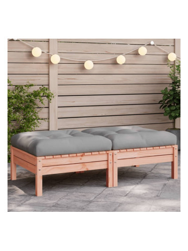 Sonata H Градински табуретки с възглавници, 2 бр, дугласко дърво масив