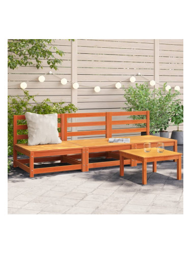 Sonata H Градински кресла без подлакътници 3бр восъчнокафяв 70x70x67 см