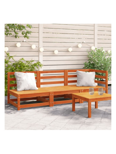 Sonata H Градински диван, 3-местен, восъчнокафяв, бор масив