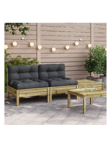 Sonata H Градински диван с възглавници и табуретка, 2-местен