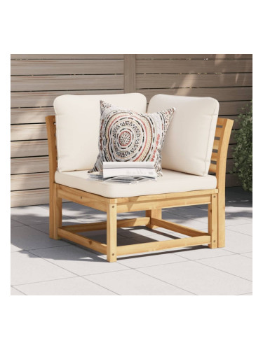 Sonata H Градински ъглов диван с възглавници 73x73x65 см акация масив