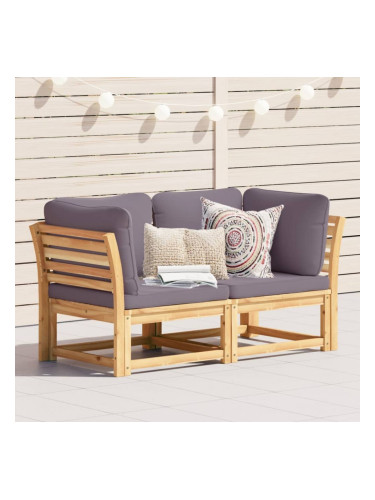 Sonata H Градински диван с възглавници, 2-местен, масивна акация
