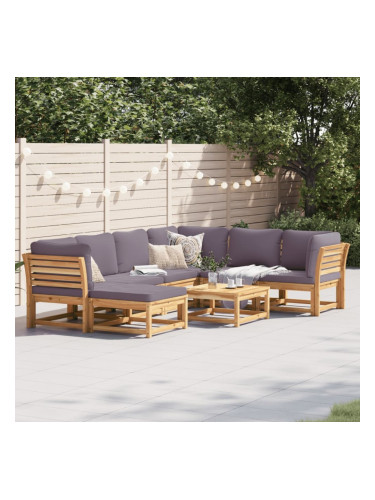 Sonata H Градински лаундж комплект с възглавници, 8 части, акация масив