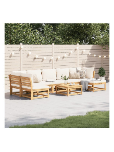 Sonata H Градински лаундж комплект с възглавници, 8 части, акация масив