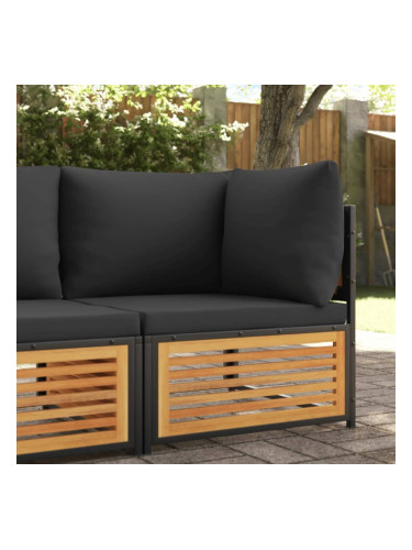 Sonata H Градински ъглов диван с възглавници, акация масив