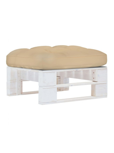 Sonata H Градинска палетна табуретка бяло импрегнирано борово дърво