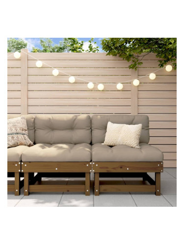 Sonata H Средни дивани с възглавници, 2 бр, меденокафяви, бор масив