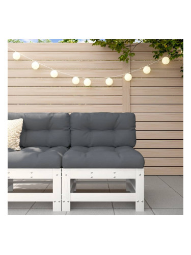 Sonata H Среден диван с възглавници, бял, борово дърво масив